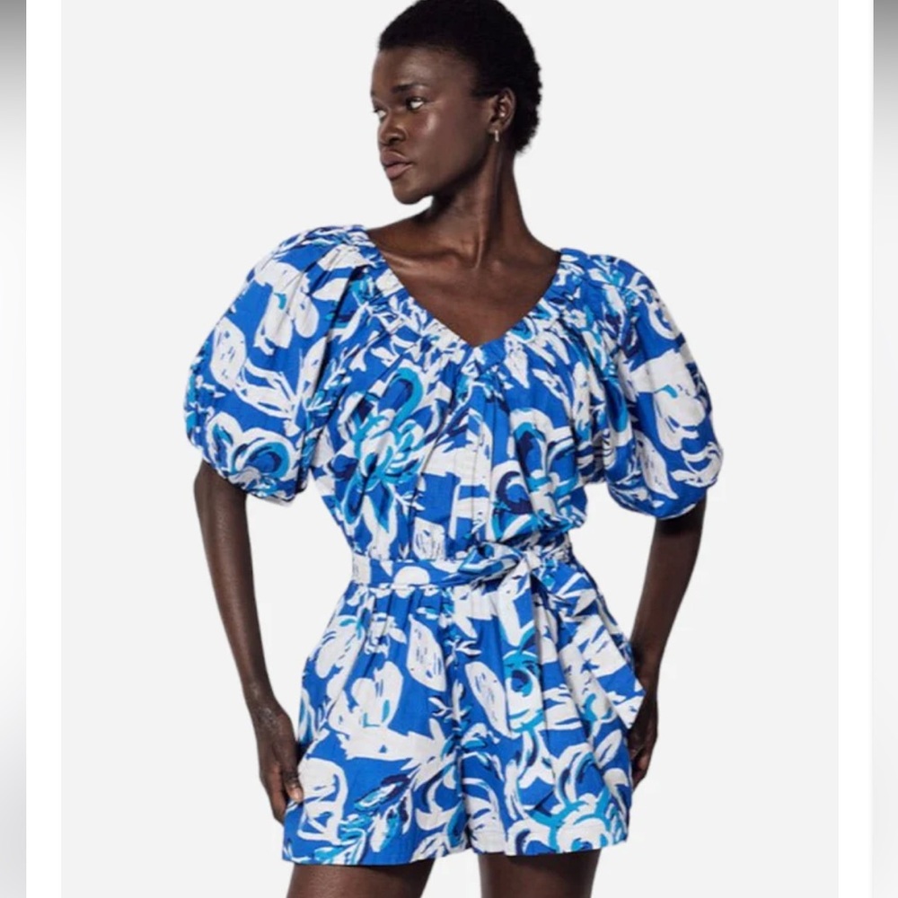 Cleobella Thalia Romper in Azure‎ PrintSize: S